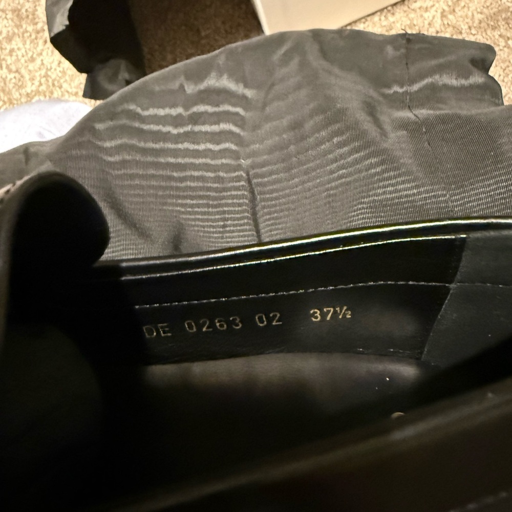 Celine Margaret Lug Sole  Leather Slip-On Loafers with Gold Triomphe Accent 37.5 - Picture 6 of 8